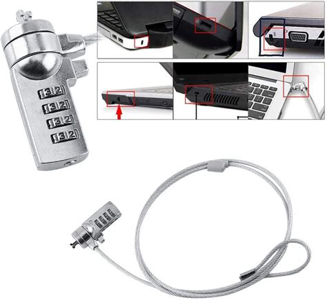 Cable de seguridad con combinacion de 4 digitos para laptops.